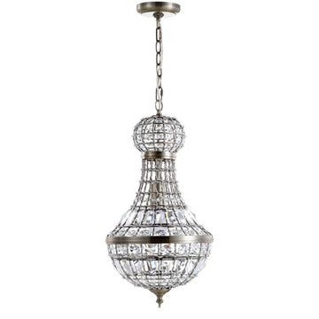 Regina Crystal/Metal Empire LED Pendant - JONATHAN Y